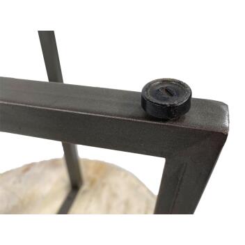 Couchtisch rund 60cm Cannes Beistelltisch Metall-Gestell weiß gekälkt