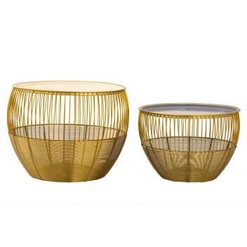 Beistelltisch 2er Set Dekotisch Sofatisch Glamira Couchtisch weiß grau