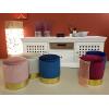 Samthocker Deko Hocker Samt Pouf Dekopouf Velour mit Stauraum rose