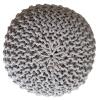 Strickhocker Pouf Sitzpouf Sitzpuff Grobstrick Pouf hellgrau Ø 45cm