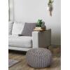 Strickhocker Pouf Sitzpouf Sitzpuff Grobstrick Pouf hellgrau Ø 45cm