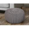 Strickhocker Pouf Sitzpouf Sitzpuff Grobstrick Pouf hellgrau Ø 45cm