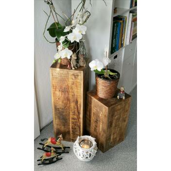 Blumensäule Hocker Pflanzenständer Beistelltisch 75 cm quadratisch