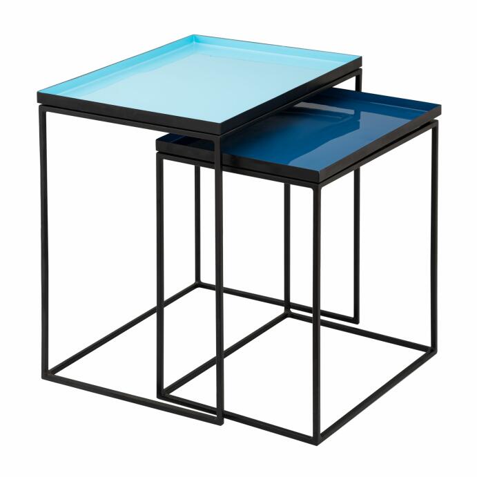 Beistelltisch 2er Set Satztisch Dekotisch Copenhagen türkis - blau
