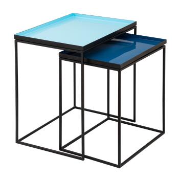 Beistelltisch 2er Set Satztisch Dekotisch Copenhagen türkis - blau