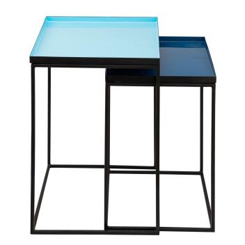 Beistelltisch 2er Set Satztisch Dekotisch Copenhagen türkis - blau