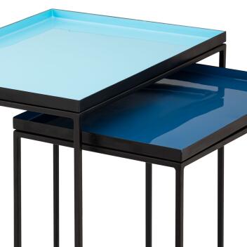 Beistelltisch 2er Set Satztisch Dekotisch Copenhagen türkis - blau