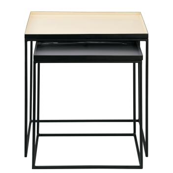 Beistelltisch 2er Set Satztisch Dekotisch Copenhagen weiß - grau
