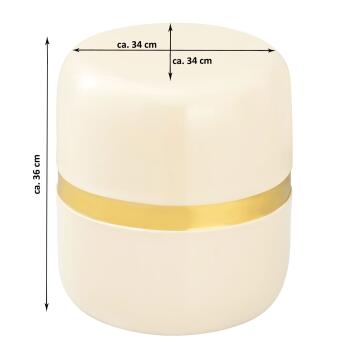 Dekotisch Beistelltisch rund Lampentisch Beverley Metall Ø 34cm weiß