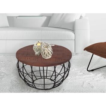 Couchtisch nachhaltig rund Wohnzimmer Massivholz London 55cm bassano