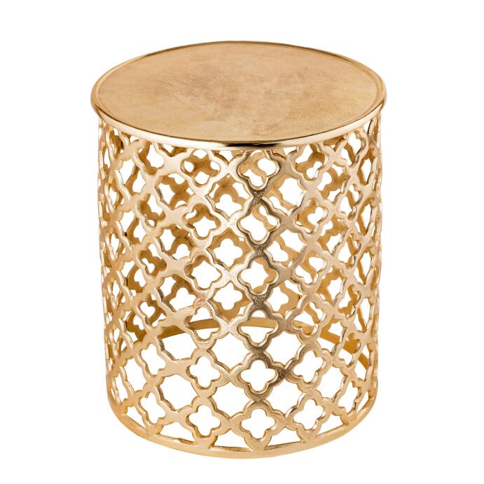 Dekotisch Beistelltisch Kairo Aluminium Orientalisch Metall gold