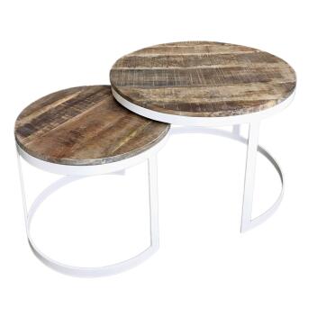 Couchtisch 2er Set Beistelltisch Wohnzimmertisch Austin reinweiß