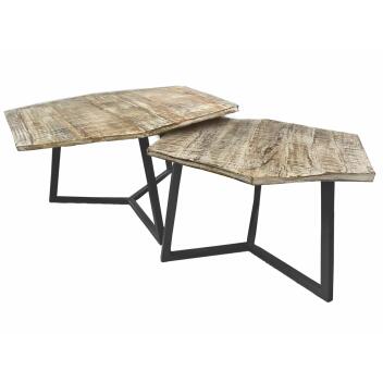 Couchtisch 2er Set Beistelltisch Wohnzimmertisch Paris altsilber