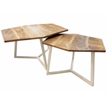 Couchtisch 2er Set Beistelltisch Wohnzimmertisch Paris altsilber
