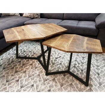 Couchtisch 2er Set Beistelltisch Wohnzimmertisch Paris schwarz matt