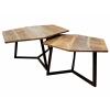 Couchtisch 2er Set Beistelltisch Wohnzimmertisch Paris schwarz matt