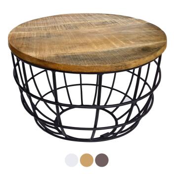 Couchtisch Lexington Wohnzimmer Dallas Ø 55cm Massivholz tabacco