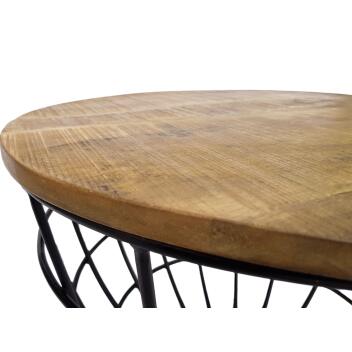 Couchtisch Lexington Wohnzimmer Dallas Ø 55cm Massivholz tabacco