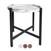 Beistelltisch Wohnzimmertisch rund Omaha Metallgestell tabacco white