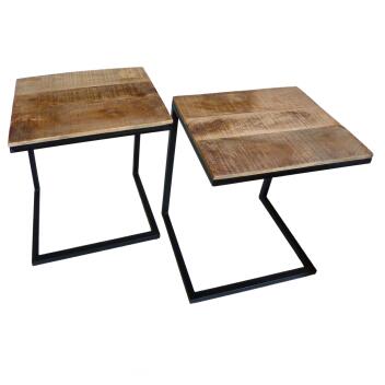 Couchtisch 2er Set Wohnzimmer-Tisch-Set Beistelltisch Atlanta tabacco
