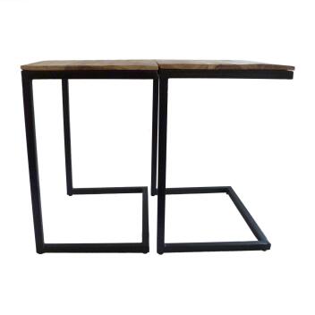 Couchtisch 2er Set Wohnzimmer-Tisch-Set Beistelltisch Atlanta tabacco