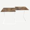 Couchtisch 2er Set Wohnzimmertisch Beistelltisch Atlanta tabacco/white