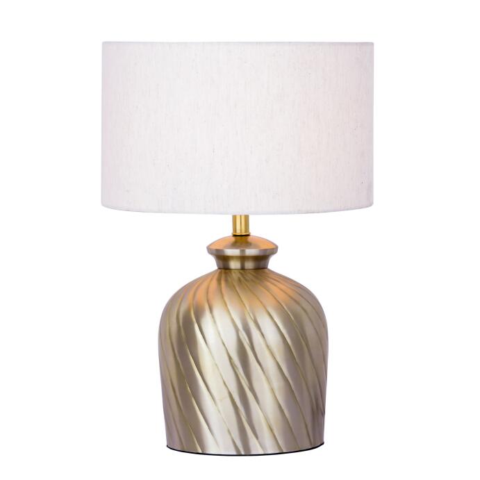 Tischlampe Nachttischlampe ø 30 x H 52 cm Dekolampe Metall Sockel gold