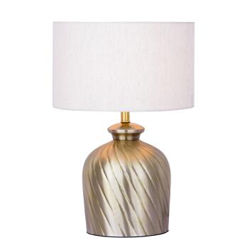 Tischlampe Nachttischlampe ø 30 x H 52 cm Dekolampe Metall Sockel gold