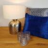 Tischlampe Nachttischlampe ø 30 x H 52 cm Dekolampe Metall Sockel gold