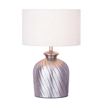 Tischlampe Nachttischlampe ø 30 x H 52cm Dekolampe Metallsockel silber