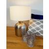 Tischlampe Nachttischlampe ø 30 x H 52cm Dekolampe Metallsockel silber