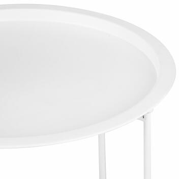 Beistelltisch Metall + Ablagefach Gartentisch Balkon Tisch Terasse Ø 47 H 51