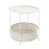 Beistelltisch Metall + Ablagefach Gartentisch Balkon Tisch Terasse Ø 47 H 51
