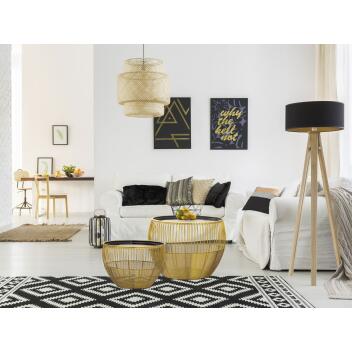 Beistelltisch 2er Set Dekotische Sofatisch Glamira Couchtisch gold schwarz