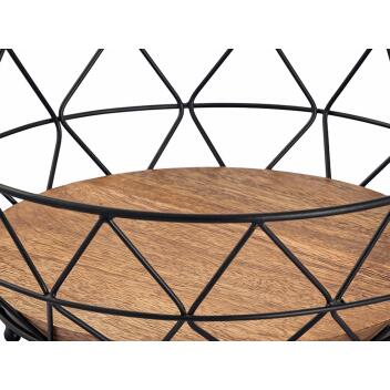 Obstkorb 12-teilig Brotkorb ø 28 cm Obstschale rund Metall schwarz