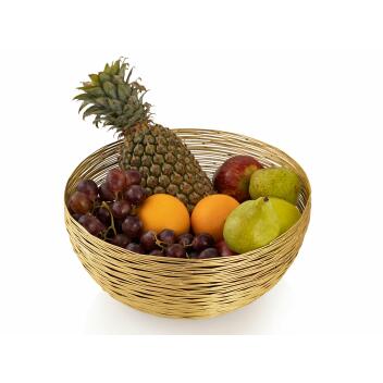 Obstschale ø 30 cm Brotkorb Obstkorb rund gold...
