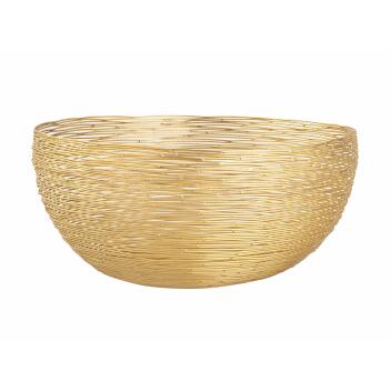 Obstschale ø 30 cm Brotkorb Obstkorb rund gold dollce Metall Drahtstruktur