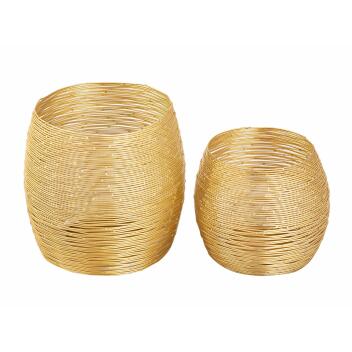 Teelichthalter 12-teilig Set Windlichter Kerzenständer Paris gold Kerzenhalter