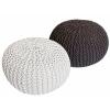 Strickhocker 2er Set Pouf Sitzpouf Sitzpuff Pouf Bodenkissen Ø 55cm