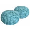 Strickhocker 2er Set Pouf Sitzpouf Sitzpuff Pouf Bodenkissen Ø 55cm