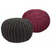 Strickhocker 2er Set Pouf Sitzpouf Sitzpuff Pouf Bodenkissen Ø 55cm