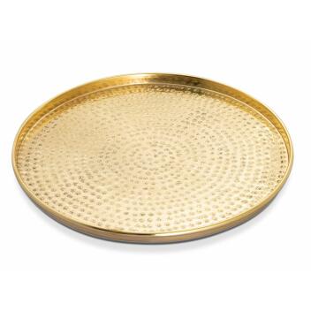 Deko Tablett ø 40 cm rund silber o. gold Serviertablett Dekotablett
