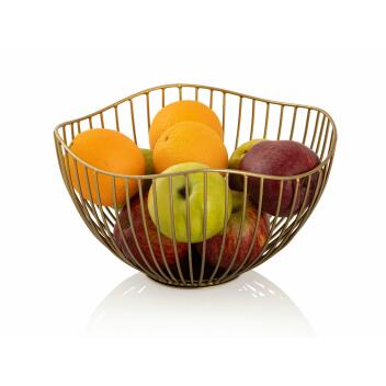 Obstschale Metall Brotkorb Set 2 Stück Obstkorb Metall schwarz o. gold rund Wave