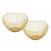 Obstschale Metall Brotkorb Set 2 Stück Obstkorb Metall schwarz/gold rund Wave