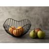 Obstschale Metall Brotkorb Set 2 Stück Obstkorb Metall schwarz/gold rund Wave
