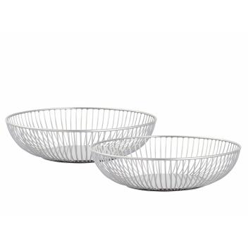 Brotkorb 12-teilig Metall ø 28 x 7 cm Obstschale rund Brotkorb schwarz o. silber