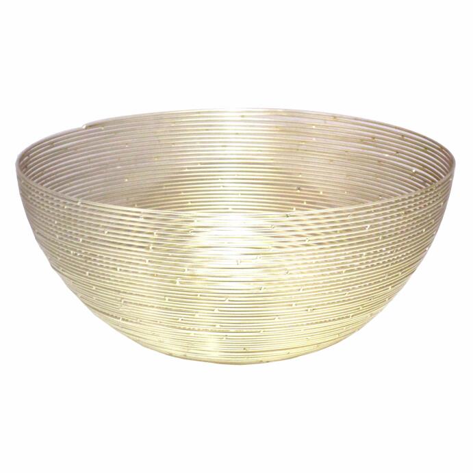 Deko Schale Obstschale Brotkorb rund ø 30 o. 40 cm in edler Drahtstruktur gold
