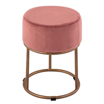 Velour Hocker  Ø 32 H 42 cm Samthocker mit Eisengestell Sitzhocker Pouf