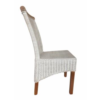Esszimmer Stuhl Rattanstuhl Essstisch Stuhl weiß Perth Rattan natur Korbstuhl