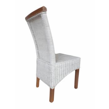 Esszimmer Stuhl Rattanstuhl Essstisch Stuhl weiß Perth Rattan natur Korbstuhl